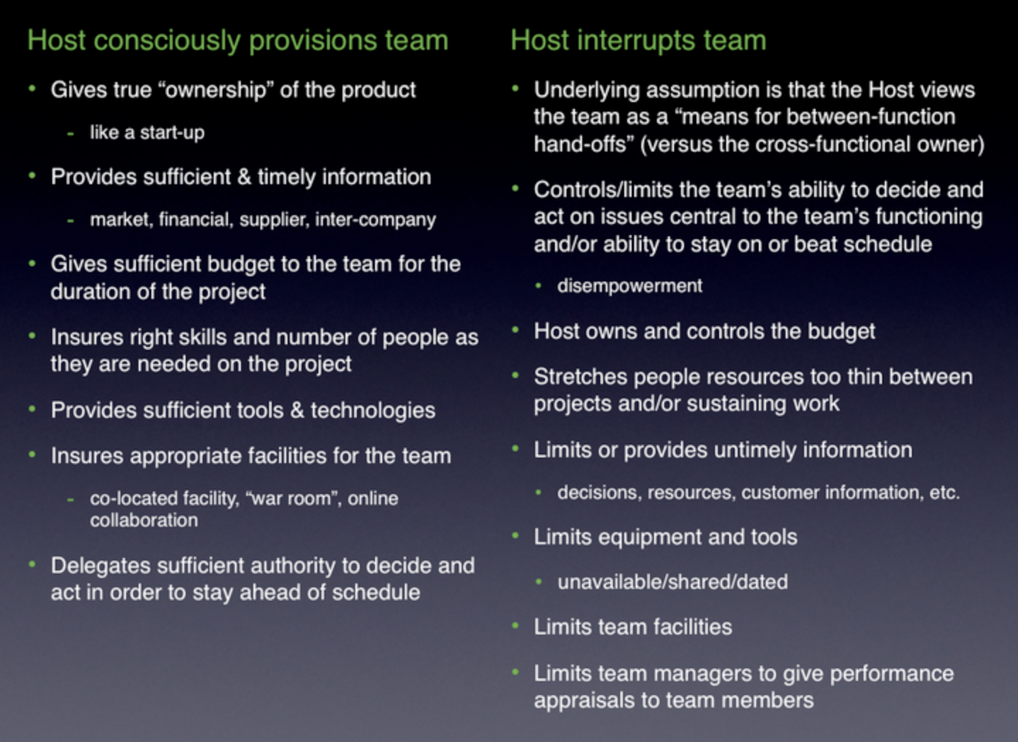 provisioning host versus interrupting host
